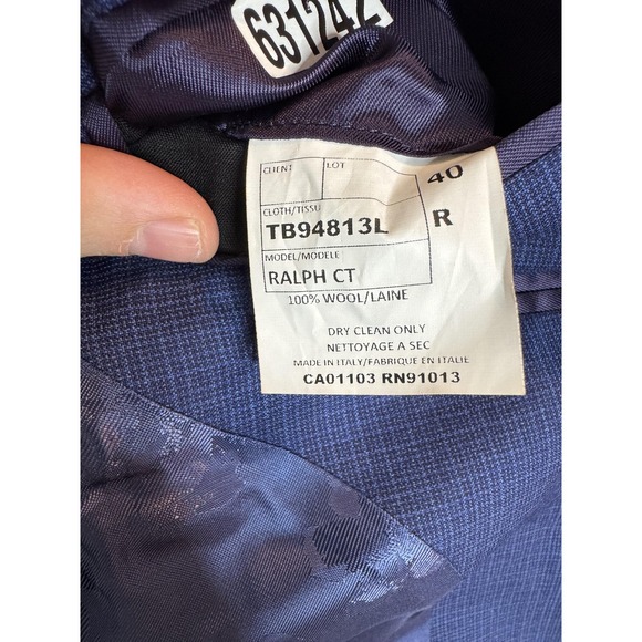 Ted Baker Blazer‎ Mens 40R Blue Ralph CT Wool Made in Italy Suit Jacket Formal - Picture 5 of 10